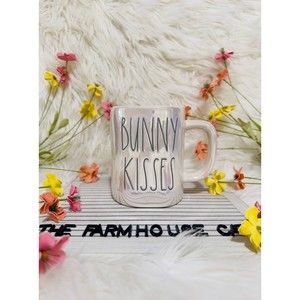 Rae Dunn Easter Spring Iridescent Bunny Kisses Ceramic Coffee Mug Home Decor